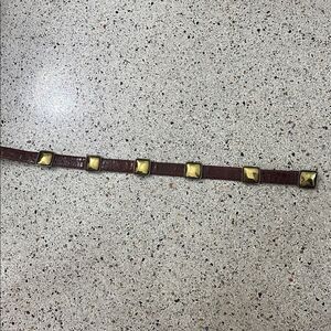 Vintage Ginnie Johansen brown brass made in Italy belt m medium boho